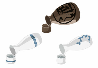 とっくり　注ぐ　柄つき　線無し