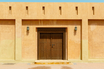 Fototapeta na wymiar Exterior of the Al Ain Palace Museum in Al Ain, Abu Dhabi, United Arab Emirates, Arabia