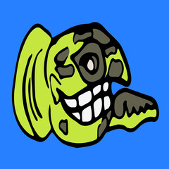 illustration of turtlr in cartoon with big smile