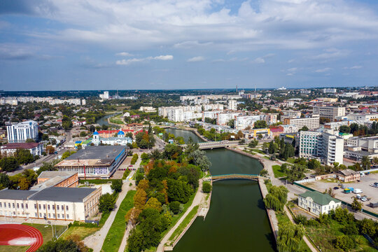 The Kropyvnytskyi old name Kirovograd Ukraine aerial view central part of the city