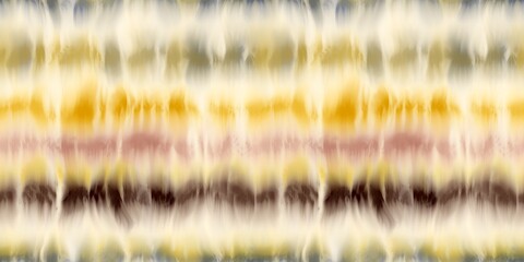 Seamless funky striped tie-dye motif print border for surface design and print. High-quality illustration. 70s Hippie abstract psychedelic stripe colors. Vibrant creativity hipster textile repeat.