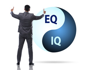 EQ and IQ skill concepts with businessman