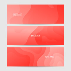 Paper layer Red Abstract Geometric Wide Banner Design Background
