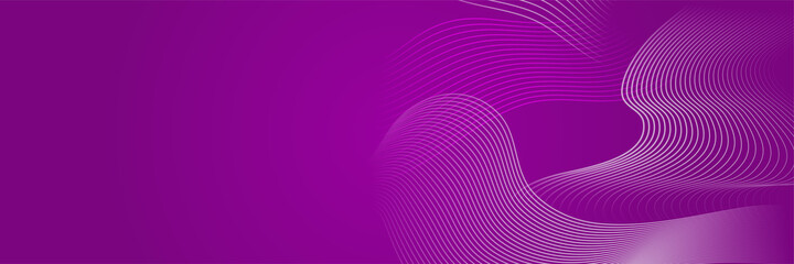 Wave Layer Purple Abstract Geometric Wide Banner Design Background