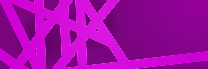 Modern Purple Abstract Stripes Wide Banner Design Background