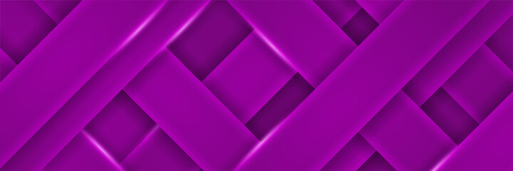 Diagonal Purple Abstract Stripes Wide Banner Design Background