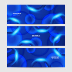 Lens Shadow Blue Abstract Geometric Wide Banner Design Background