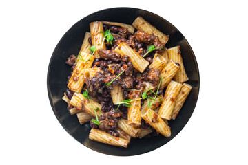 pasta alla arrabiata beans and vegetables pasta healthy meal diet snack on the table copy space...