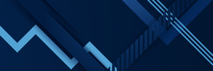 Braid 3d Dark Blue Abstract Stripes Wide Banner Design Background