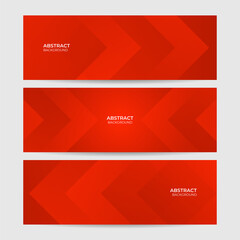 Arrow Tech red Abstract Geometric Wide Banner Design Background