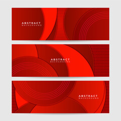 Wive Line Tech Red Abstract Geometric Wide Banner Design Background