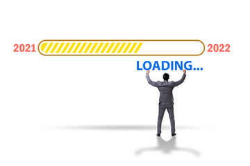 Concept of transitioning from year 2021 to 2022