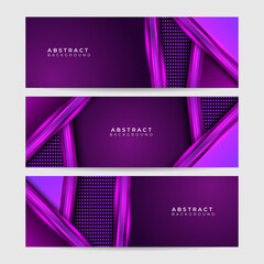 Light Line Purple Abstract Geometric Wide Banner Design Background