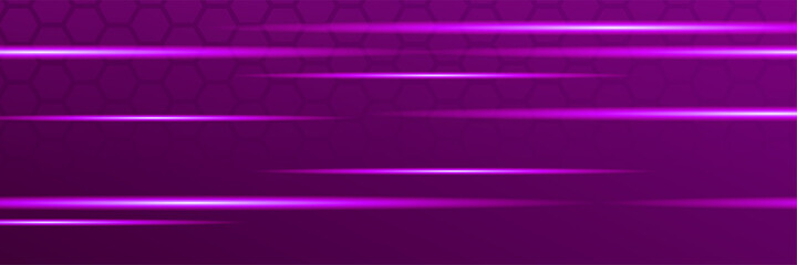 Flash Light Purple Abstract Geometric Wide Banner Design Background