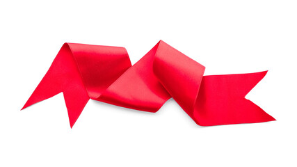Rd ribbon on white background