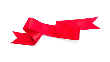 Rd ribbon on white background