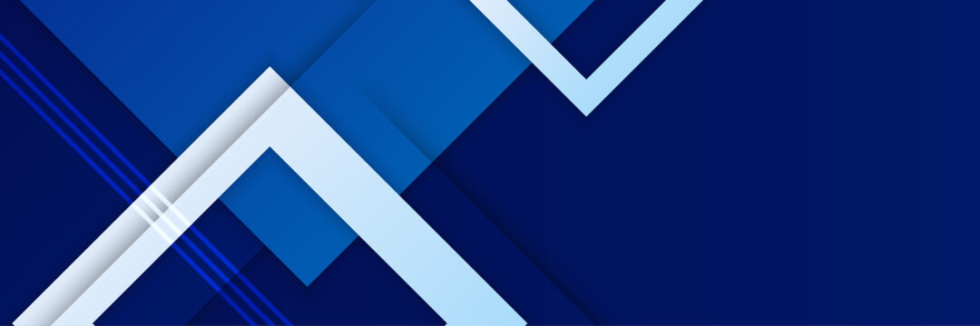 Strapes Frame Blue Whiite Abstract Memphis Geometric Wide Banner Design Background