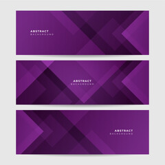 Fototapeta premium Set of modern abstract purple banner background