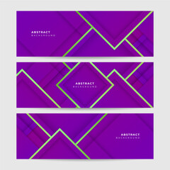 Fototapeta premium Set of modern abstract purple banner background