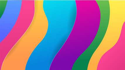 Rainbow Colorful Abstract Memphis Geometric Design Background