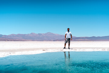 person on salt flats