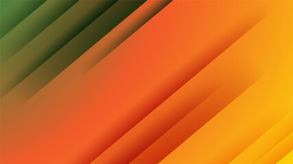 Obraz premium Slice pattern Green Orange Colorful Abstract Geometric Design Background