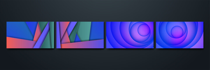 3d Papercut Shape and circle Colorful Abstract Geometric Design Background