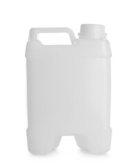 Plastic jerrycan on white background