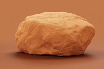 Single color yellow rocks in a flat yellow color background for product displays with copy space, 3d Rendering