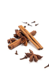 Isolated photo of a set of spices for Christmas mulled wine