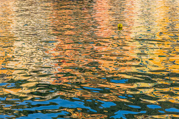 Colours reflected in the waters of Portifino harbour