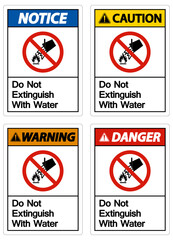 Caution Do Not Extinguish With Water Symbol