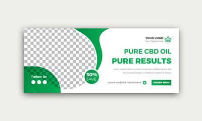 Hemp Oil Product and CBD oil Social  Media Banner or Facebook timeline Cover template Design