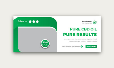 Hemp Oil Product and CBD oil Social  Media Banner or Facebook timeline Cover template Design