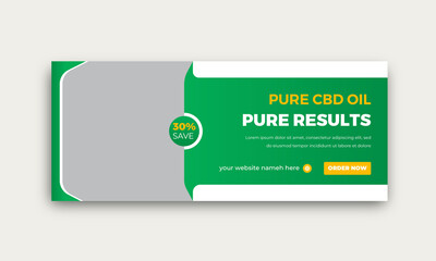 Hemp Oil Product and CBD oil Social  Media Banner or Facebook timeline Cover template Design