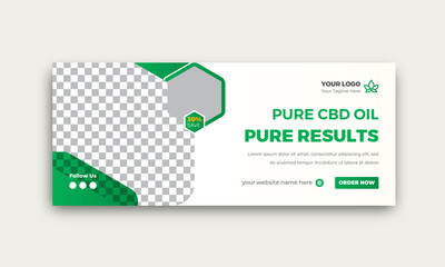 Hemp Oil Product and CBD oil Social  Media Banner or Facebook timeline Cover template Design