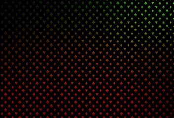 Dark green, red vector pattern with symbol of cards.