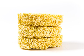 Instant noodles isolated on white background