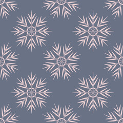 A seamless pattern on a square background is snowflakes. Design element