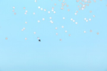Beautiful confetti on blue background