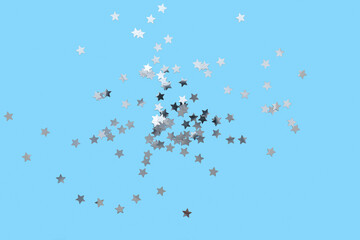Beautiful confetti on blue background