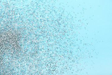 Beautiful confetti on blue background