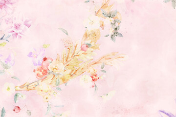 Obraz na płótnie Canvas Beautiful rose peony flower illustration