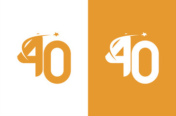 Number 40 logo with star concept