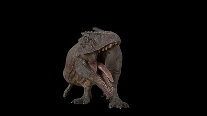 Fototapeta premium Hybrid Giganotosaurus Cinematic roar animation of background, 3d rendering