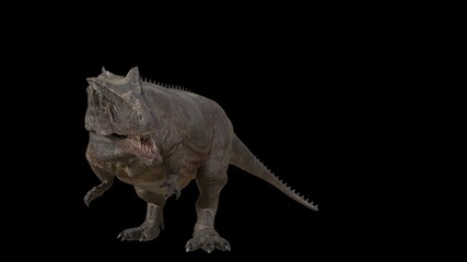 Fototapeta na wymiar Hybrid Giganotosaurus Cinematic roar animation of background, 3d rendering