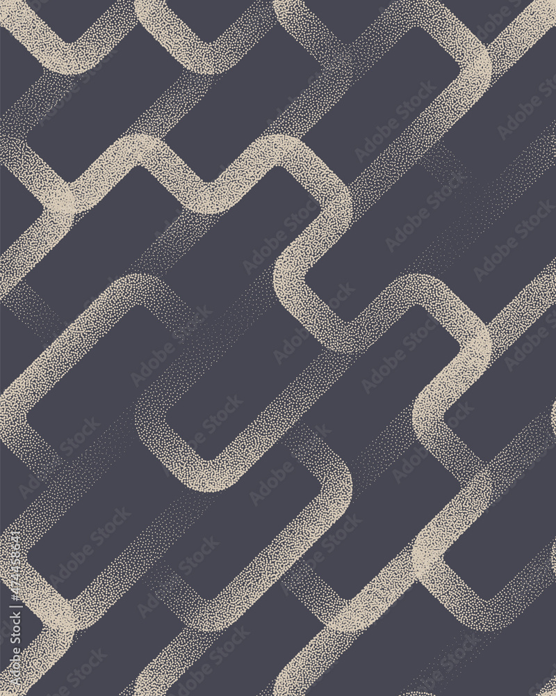 Poster intricate rounded straight lines vector incline seamless pattern retro abstract background. dotted g