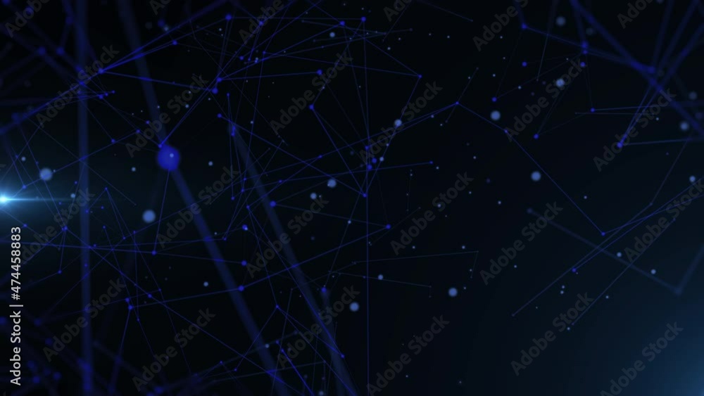 Aufkleber Plexus Line Dots Structure Network Connection Data Information Transfer 4K Loop Motion Technology Background.