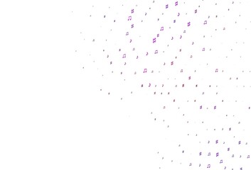 Light Purple vector pattern with music elements.