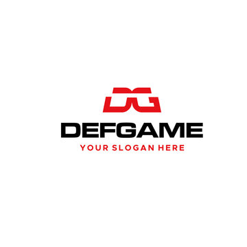 Flat letter mark initial DG DEFGAME logo design